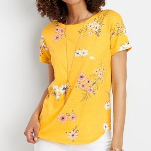 yellow floral tee